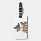 Count Your Blessings Snowman Pilgrim Bagagelabel (Voorkant verticaal)