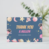 Countdown Space Girl Bedankkaart (Staand voorkant)