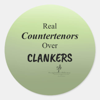 Countertenoren Boven Clankers Groen Anti-AI Brij Ronde Sticker