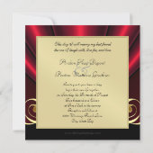 Countess Red Silk Gather Gold Scroll Invitation Kaart (Achterkant)