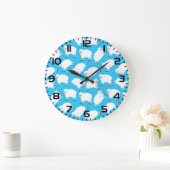 Counting Sheep Blue Nursery Pattern Grote Klok (Huis)