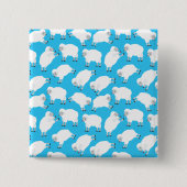 Counting Sheep Blue Nursery Pattern Vierkante Button 5,1 Cm (Voorkant)