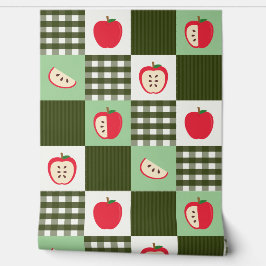 Country Apple Amish Quilt Cartoon Origineel Patroo Behang