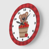 Country Apple Bear Horloge murale de la cuisine (Angle)