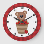 Country Apple Bear Horloge murale de la cuisine (Recto)
