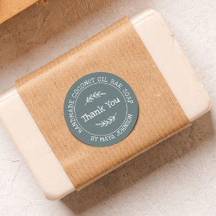 Country Balsam Groen Handgemaakte Bedankt Ronde Sticker
