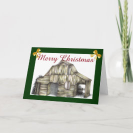 Country Barn Christmas Wenskaart Feestdagen Kaart
