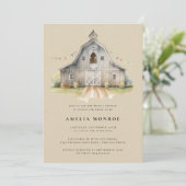 Country Barn Rustic Bridal Showeuse Invitation (Debout devant)