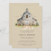 Country Barn Rustic Bridal Showeuse Invitation (Devant / Derrière)