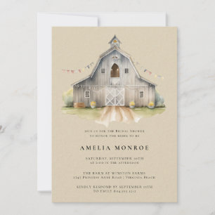 Country Barn Rustic Bridal Showeuse Invitation
