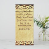 Country Barn Wood Programme de mariage en papier V (Debout devant)