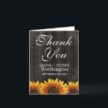 Country Barn Wood Rustic Tournesol Merci Cartes<br><div class="desc">Country Barn Wood Rustic Tournesol Merci Cartes - Design dispose d'un arrière - plan en bois de grange avec des tournesols rustiques au fond. Customisez l'intérieur avec votre propre message personnel pour plus de flair.</div>