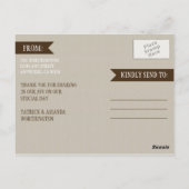 Country Barn Wood Rustic Tournesol Merci Cartes (Dos)