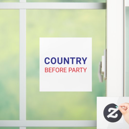 Country Before Party Political  Raamsticker (Huis)