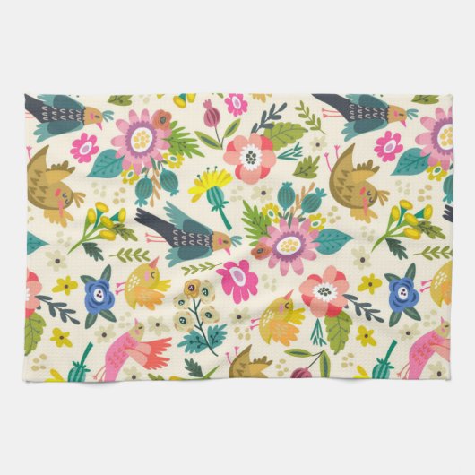 Country Birds & Blossoms Serviette colorée (Horizontal)