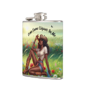 Country Black Cowgirl in MeadowVinyl Omwikkelde Fl Heupfles (Links)