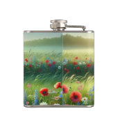 Country Black Cowgirl in MeadowVinyl Omwikkelde Fl Heupfles (Achterkant)