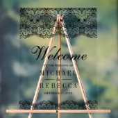 Country Black Lace Wedding Welcome (Neutre)