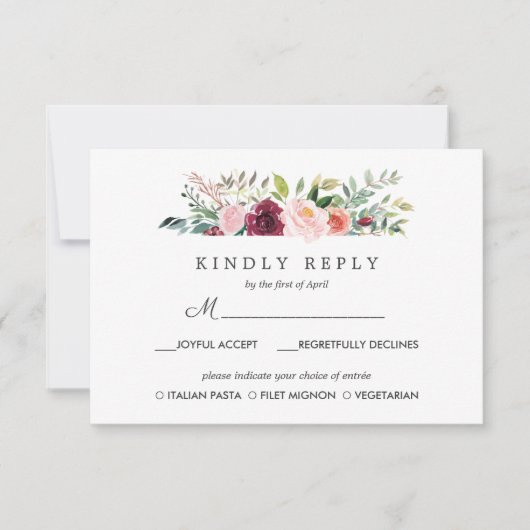 country-bloei | Huwelijksreactie RSVP MAALTIJD opt (Voorkant)