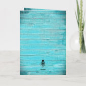 Country Blue huwelijksuitnodiging Aankondiging (Achterkant)