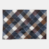 Country Blue Red White Grey Squares Theedoek (Horizontaal)