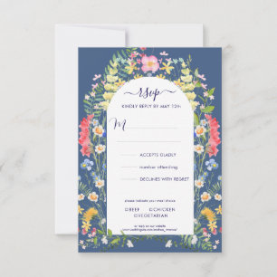 Country Blue Rustic Wildflower Waterverven RSVP