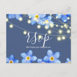 Country Blue Vergis-mij-nietjes RSVP Briefkaart