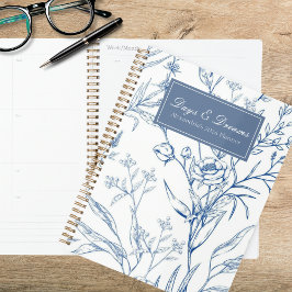 Country Blue & White Floral Planner