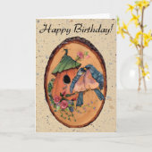 Country Bluebirds Carte d'anniversaire (Fleur jaune)