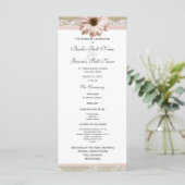 Country Blush Daisy en Lace Wedding Programma (Staand voorkant)