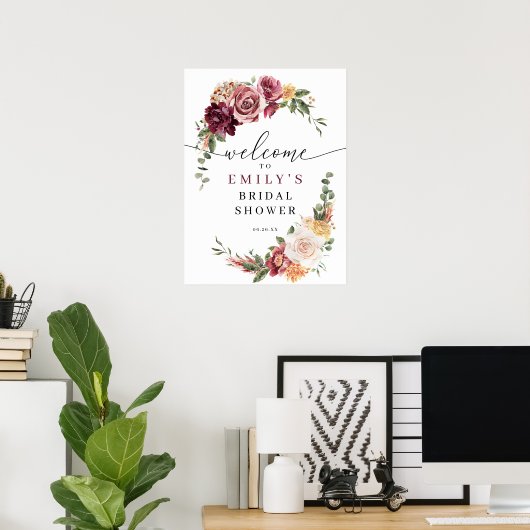 Country Boho Bruiloft Feest Welkomstbord Poster (Thuiskantoor)