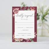 Country Boho Rose mariage carte RSVP (Debout devant)