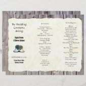 Country Boots Rustic Tri-fold Programme de mariage (Devant / Derrière)