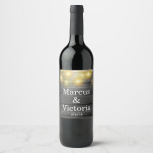 Country Bruiloft Rustieke Weatherboards Jubileum Wijn Etiket