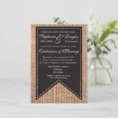 Country Burlap Imprimer Les Invitations De Mariage (Debout devant)