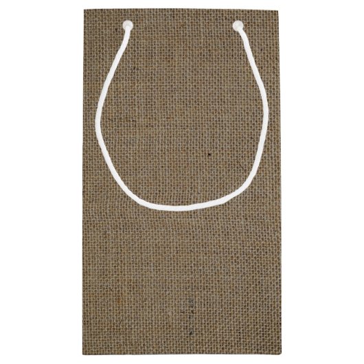 Country Burlap Mason Jar Bruiloft Dank u Klein Cadeauzakje (Achterkant)