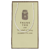 Country Burlap Mason Jar Bruiloft Dank u Klein Cadeauzakje (Voorkant)