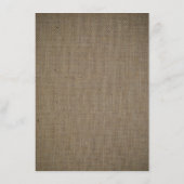 Country Burlap Mason Jar Bruiloft Menu (Achterkant)