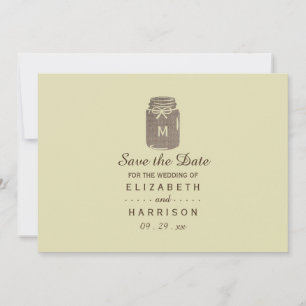 Country Burlap Mason Jar Bruiloft Save The Date