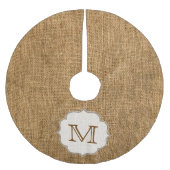 Country Burlap Rustiek Monogram Initiaal boomrok Kerstboom Rok (Voorkant)