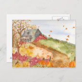 Country Cabin Herfst Landschap We zijn verhuisd Briefkaart (Voorkant / Achterkant)