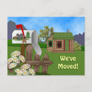Country Cabin Moving-aankondiging Aankondigingskaart