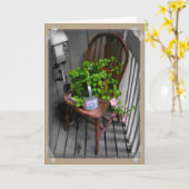 Country Chair Verjaardag Kaart (Gele Bloem)