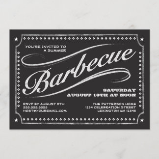 Country Chalkboard Summer Barbecue Invitation