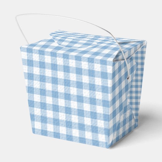 Country Check Blue Gingham Bloemen BabyQ BBQ Bedankdoosjes (Achterkant)