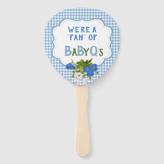Country Check Blue Gingham Bloemen BabyQ BBQ Handwaaier (Voorkant)