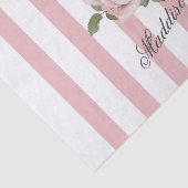 Country Chic Roze Gestreept Rose Boeket Monogramme Tissuepapier (Detail)