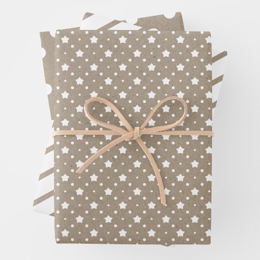 Country Chic White On Faux Brown Kraft Paper