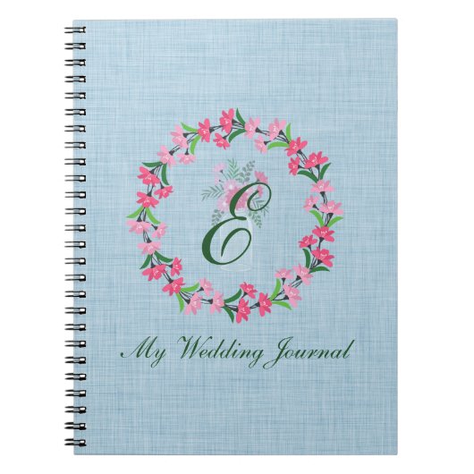 Country Chic Wreath Monogram Journal Mariage (Devant)