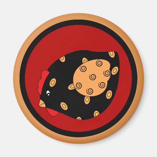 Country Chick Hen Magnet Magneet (Voorkant)